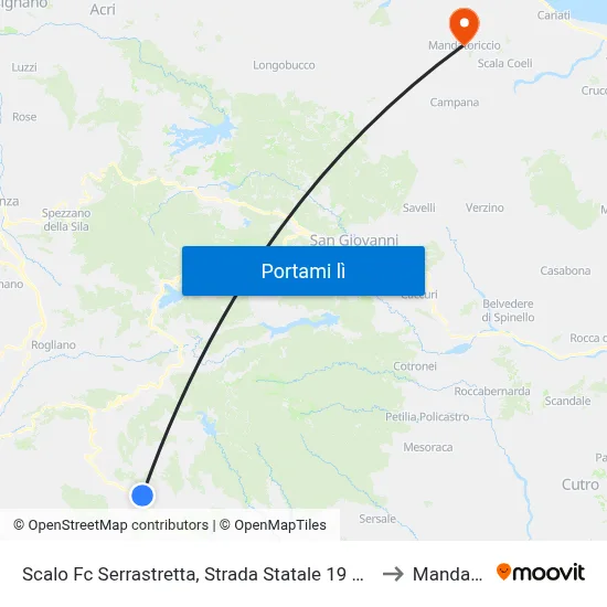 Scalo Fc Serrastretta, Strada Statale 19 Delle Calabrie, 25 - Carlopoli to Mandatoriccio map