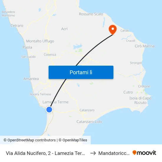 Via Alida Nucifero, 2 - Lamezia Terme to Mandatoriccio map
