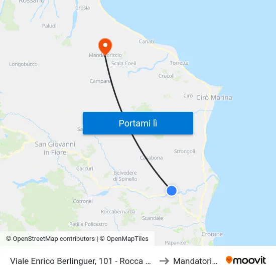 Viale Enrico Berlinguer, 101 - Rocca Di Neto to Mandatoriccio map