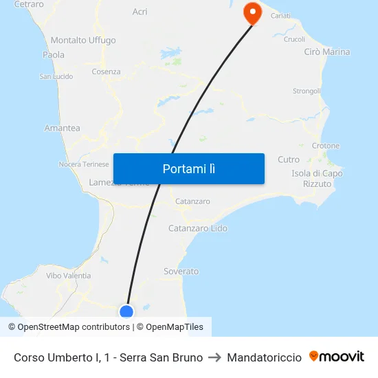 Corso Umberto I, 1 - Serra San Bruno to Mandatoriccio map