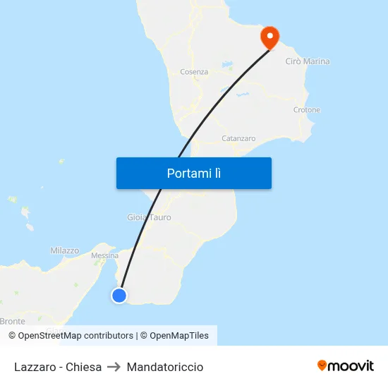 Lazzaro  -  Chiesa to Mandatoriccio map
