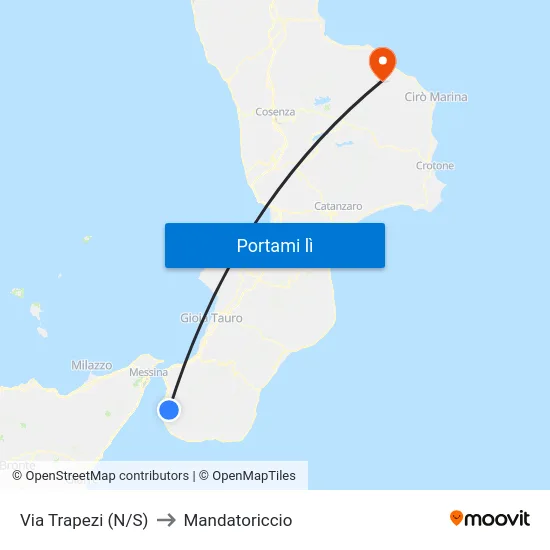 Via Trapezi  (N/S) to Mandatoriccio map