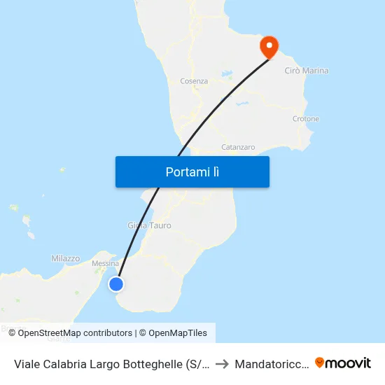 Viale Calabria  Largo Botteghelle (S/N) to Mandatoriccio map
