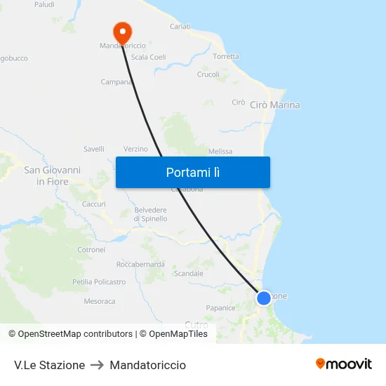 V.Le Stazione to Mandatoriccio map