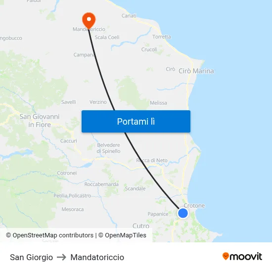 San Giorgio to Mandatoriccio map