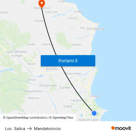 Loc. Salica to Mandatoriccio map