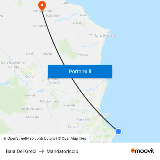 Baia Dei Greci to Mandatoriccio map
