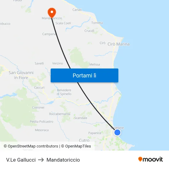 V.Le Gallucci to Mandatoriccio map