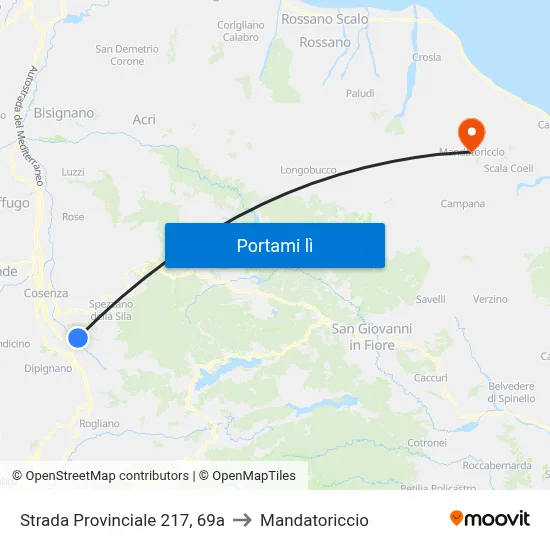 Strada Provinciale 217, 69a to Mandatoriccio map