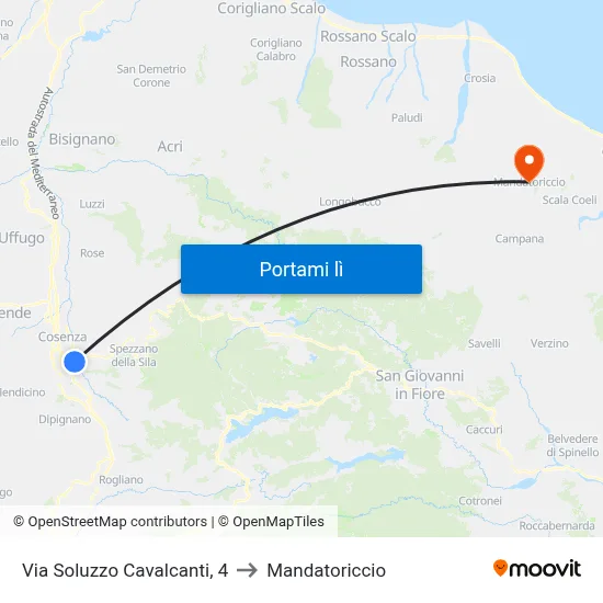 Via Soluzzo Cavalcanti, 4 to Mandatoriccio map