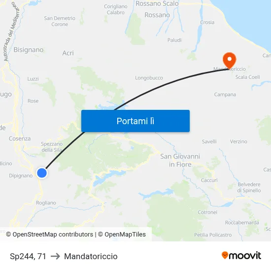 Sp244, 71 to Mandatoriccio map