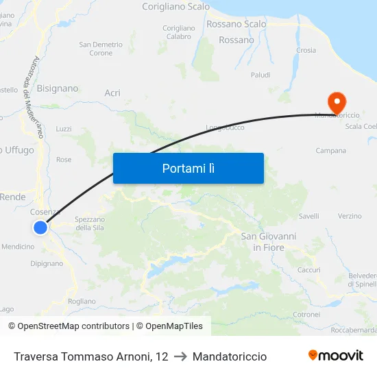 Traversa Tommaso Arnoni, 12 to Mandatoriccio map