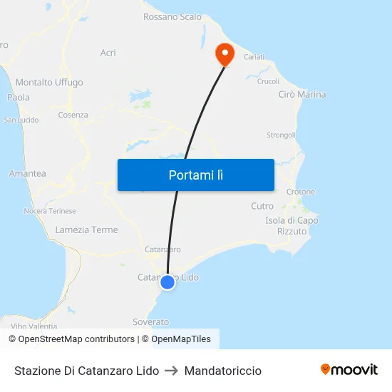 Stazione Di Catanzaro Lido to Mandatoriccio map