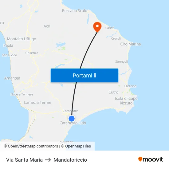 Via Santa Maria to Mandatoriccio map