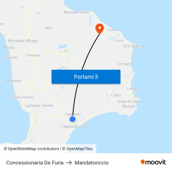 Concessionaria De Furia to Mandatoriccio map