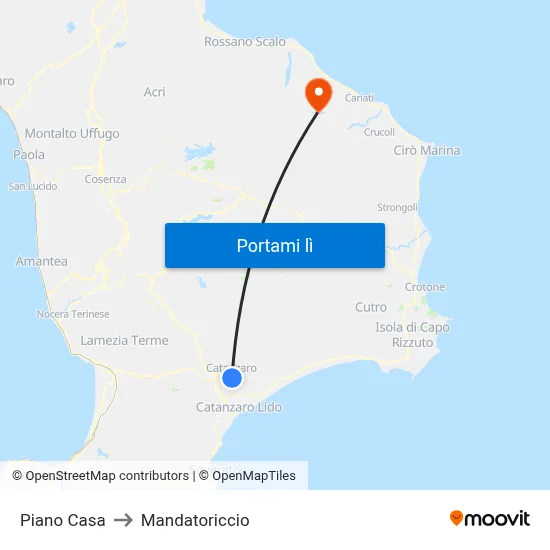 Piano Casa to Mandatoriccio map