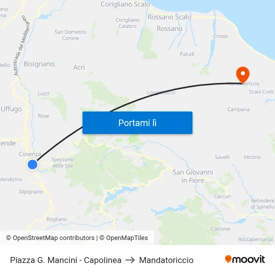 Piazza G. Mancini - Capolinea to Mandatoriccio map