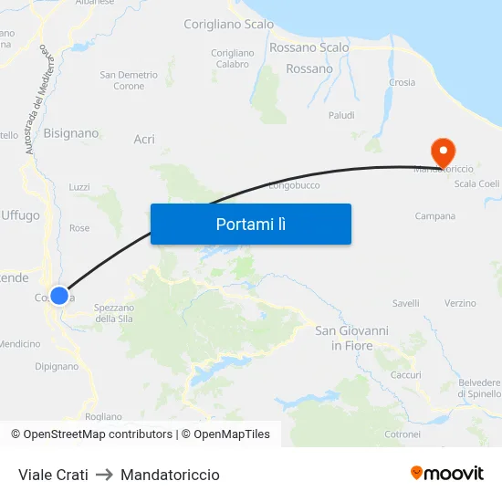 Viale Crati to Mandatoriccio map