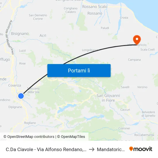 C.Da Ciavole - Via Alfonso Rendano, 16 to Mandatoriccio map