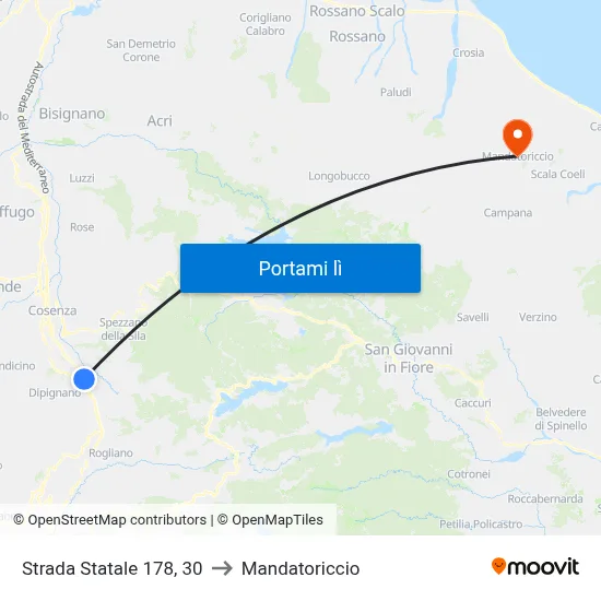 Strada Statale 178, 30 to Mandatoriccio map