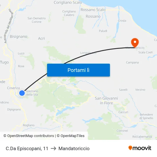 C.Da Episcopani, 11 to Mandatoriccio map