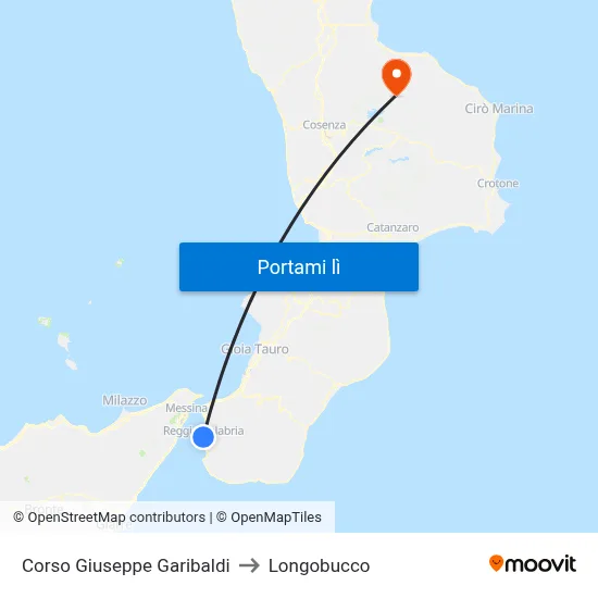 Corso Giuseppe Garibaldi to Longobucco map