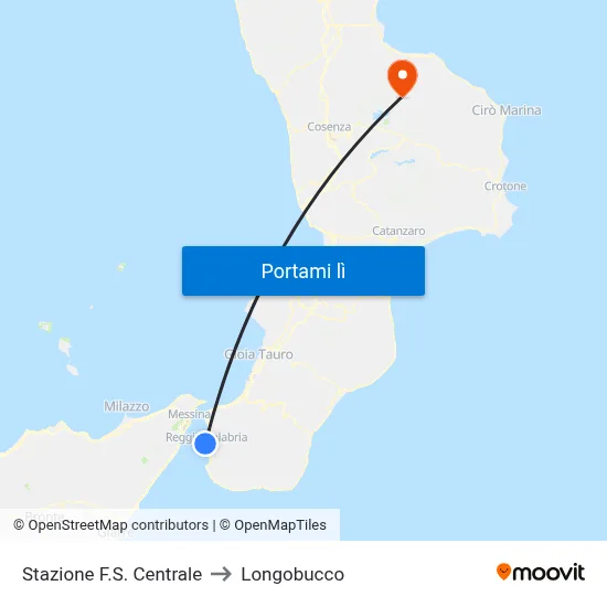 Stazione F.S. Centrale to Longobucco map