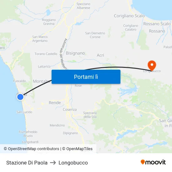 Stazione Di Paola to Longobucco map