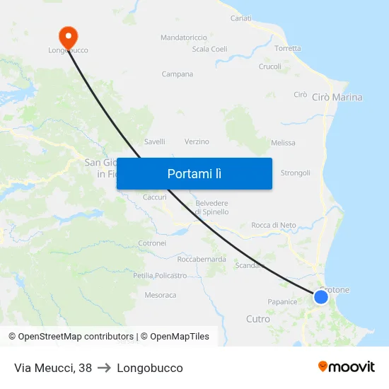 Via Meucci, 38 to Longobucco map