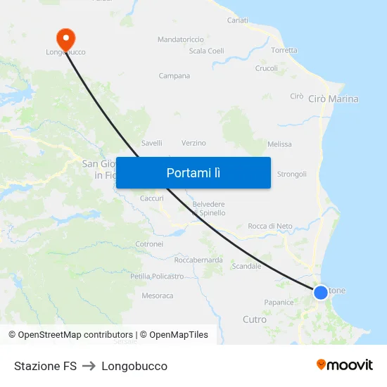 Stazione FS to Longobucco map