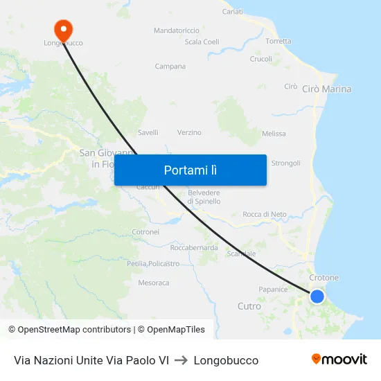 Via Nazioni Unite Via Paolo VI to Longobucco map