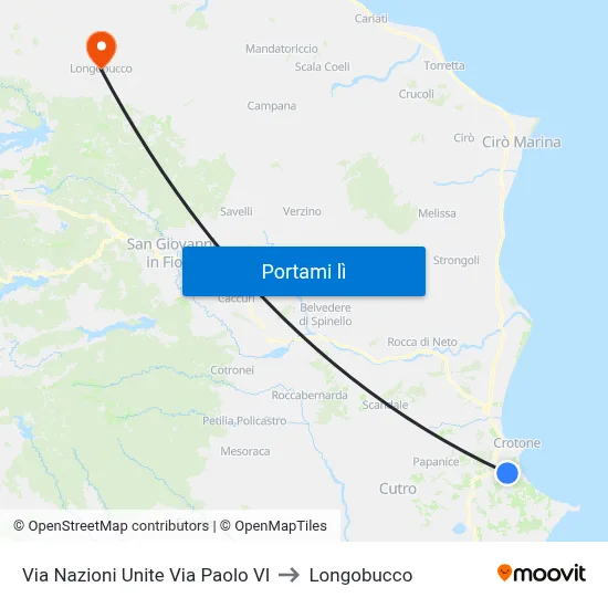 Via Nazioni Unite Via Paolo VI to Longobucco map