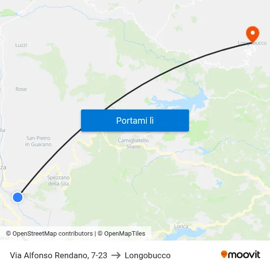 Via Alfonso Rendano, 7-23 to Longobucco map