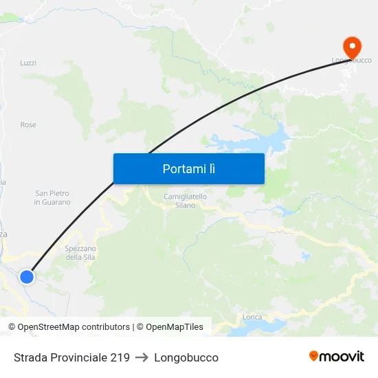 Strada Provinciale 219 to Longobucco map