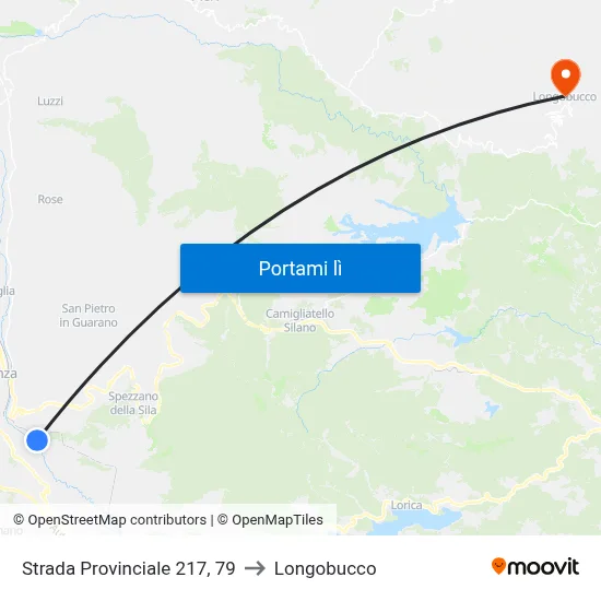 Strada Provinciale 217, 79 to Longobucco map