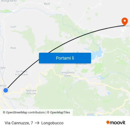 Via Cannuzze, 7 to Longobucco map