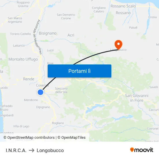 I.N.R.C.A. to Longobucco map