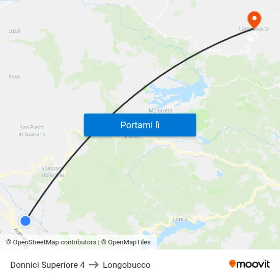 Donnici Superiore 4 to Longobucco map
