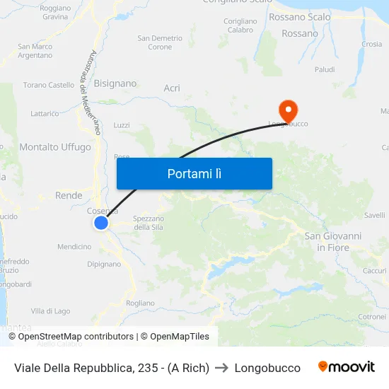 Viale Della Repubblica, 235 - (A Rich) to Longobucco map