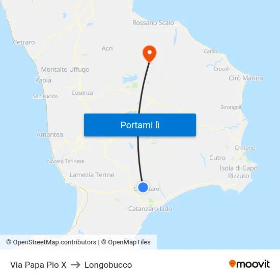 Via Papa Pio X to Longobucco map