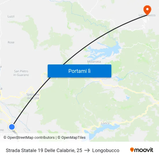 Strada Statale 19 Delle Calabrie, 25 to Longobucco map