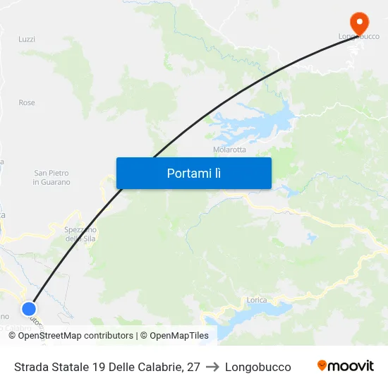 Strada Statale 19 Delle Calabrie, 27 to Longobucco map