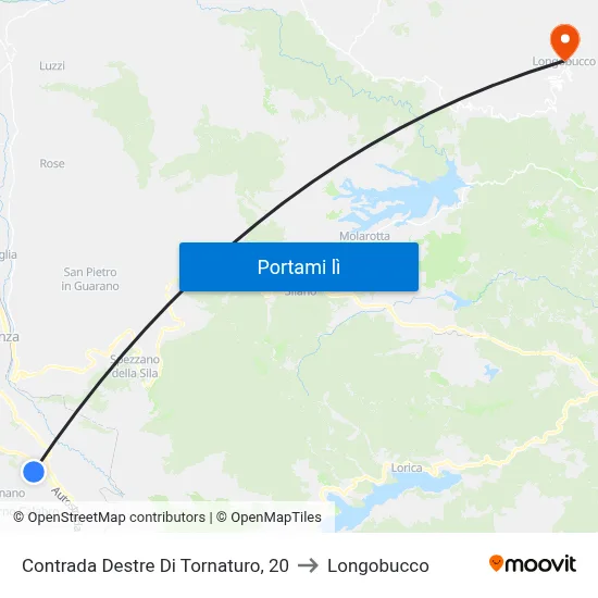 Contrada Destre Di Tornaturo, 20 to Longobucco map