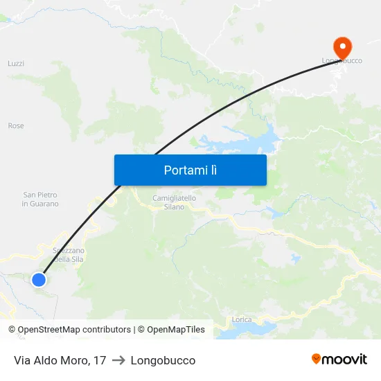 Via Aldo Moro, 17 to Longobucco map