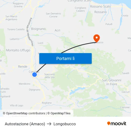 Autostazione (Amaco) to Longobucco map
