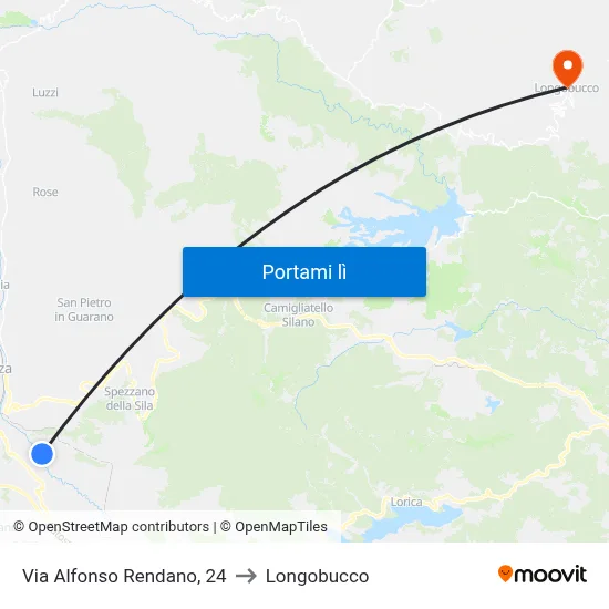Via Alfonso Rendano, 24 to Longobucco map