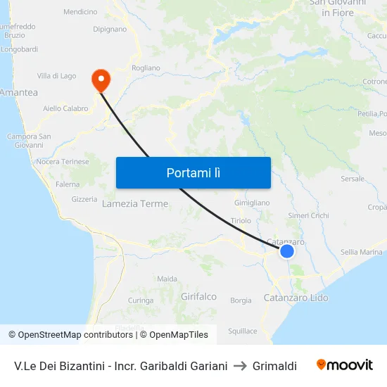 V.Le Dei Bizantini - Incr. Garibaldi Gariani to Grimaldi map