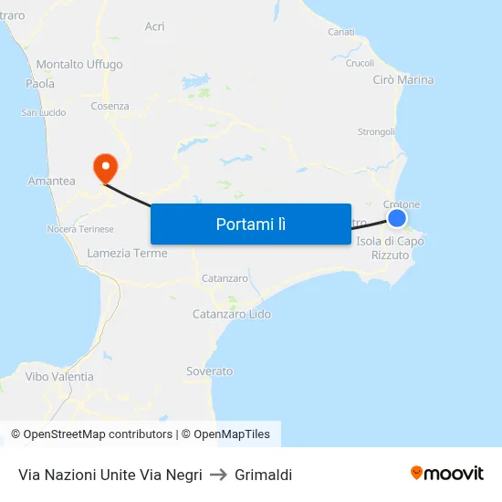 Via Nazioni Unite Via Negri to Grimaldi map