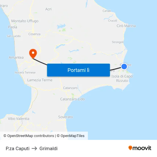 P.za Caputi to Grimaldi map