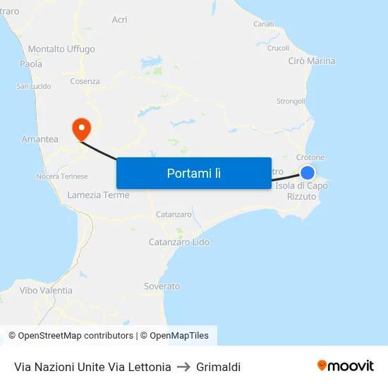 Via Nazioni Unite Via Lettonia to Grimaldi map